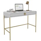 Escrivaninha Mesa Escritório Luna Pés Dourados 2 Gavetas 100c