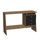 Escrivaninha Mesa Escritório Maceió 3 Gavetas 120cm Mel E Pre