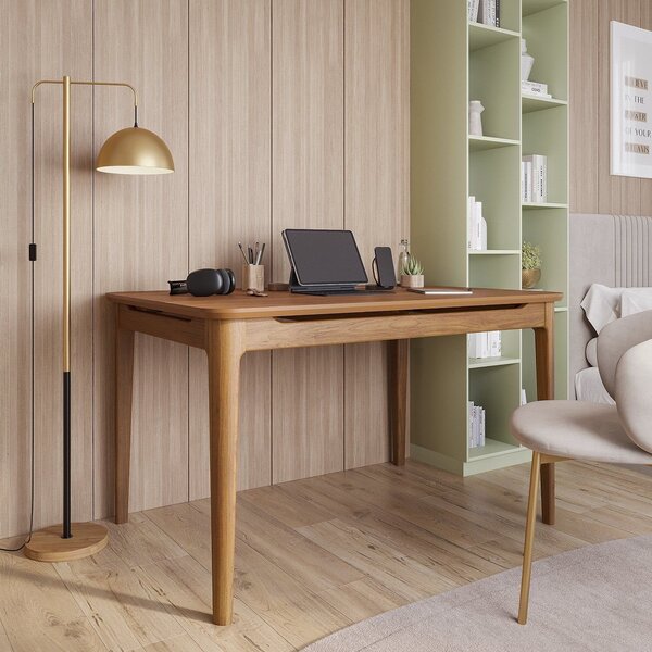 Escrivaninha Mesa Escritório Madeira Maciça 130cm Miriti Cabe