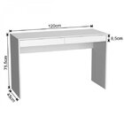 Escrivaninha Mesa Escritório Madri 2 Gavetas 120cm Branca Bra