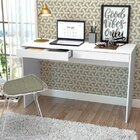 Escrivaninha Mesa Escritório Madri 2 Gavetas 120cm Branca Bra
