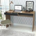 Escrivaninha Mesa Escritório Madri 2 Gavetas 120cm Mel E Pret