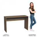 Escrivaninha Mesa Escritório Madri 2 Gavetas 120cm Mel E Pret