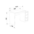 Escrivaninha Mesa Escritório Me402 3 Gavetas 121,5cm Branca B