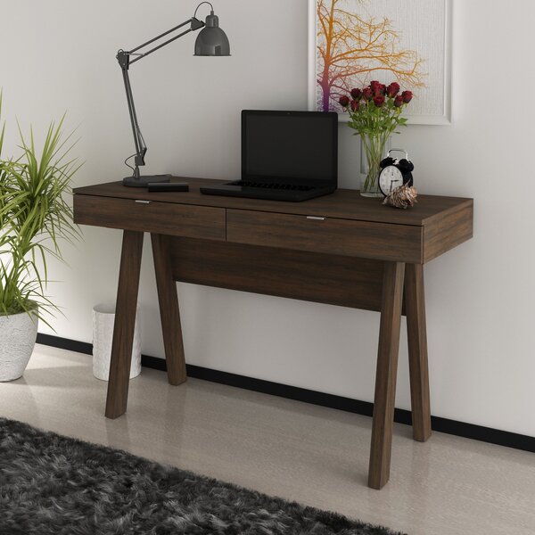 Escrivaninha Mesa Escritório Me 4128 2 Gavetas 120cm Rustico