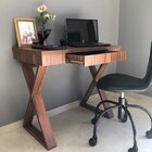 Escrivaninha Mesa Escritório Moderna 1 Gaveta Pés Angulares P