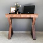 Escrivaninha Mesa Escritório Moderna 1 Gaveta Pés Angulares P