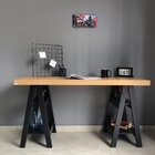 Escrivaninha Mesa Escritório Moderna Com Pés Cavalete Em Tamb