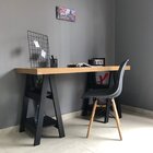 Escrivaninha Mesa Escritório Moderna Com Pés Cavalete Em Tamb