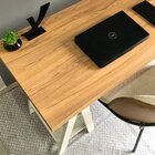 Escrivaninha Mesa Escritório Moderna Com Pés Cavalete Em Tamb