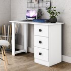 Escrivaninha Mesa Escritório Msm 436 3 Gavetas 110cm Branco B