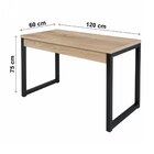 Escrivaninha Mesa Escritório Office 120cm Industrial Preto Fo