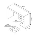 Escrivaninha Mesa Escritório Office 2 Gavetas 121cm Freijo Tr