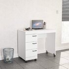 Escrivaninha Mesa Escritório Osaka 3 Gavetas 90cm Branca Bran