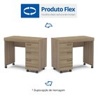 Escrivaninha Mesa Escritório Osaka 3 Gavetas 90cm Castanho Ca