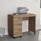 Escrivaninha Mesa Escritório Osaka 3 Gavetas 90cm Castanho Ca