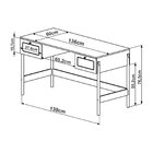 Escrivaninha Mesa Escritório Palhinha Pé Madeira Oslo 2 Gavet