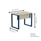 Escrivaninha Mesa Escritório Pe25 90cm Castanheira E Azul Del