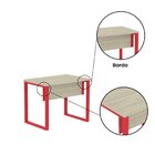 Escrivaninha Mesa Escritório Pe25 90cm Castanheira E Vermelho