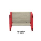 Escrivaninha Mesa Escritório Pe25 90cm Castanheira E Vermelho