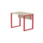 Escrivaninha Mesa Escritório Pe25 90cm Castanheira E Vermelho