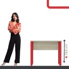 Escrivaninha Mesa Escritório Pe25 90cm Castanheira E Vermelho