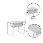 Escrivaninha Mesa Escritório Pe25 90cm Cinza E Branco Cinza/b