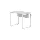 Escrivaninha Mesa Escritório Pe25 90cm Cinza E Branco Cinza/b