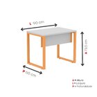 Escrivaninha Mesa Escritório Pe25 90cm Cinza E Laranja Picass