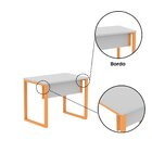 Escrivaninha Mesa Escritório Pe25 90cm Cinza E Laranja Picass