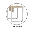 Escrivaninha Mesa Escritório Pe25 90cm Noce Naturalle E Cinza