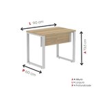 Escrivaninha Mesa Escritório Pe25 90cm Noce Naturalle E Cinza