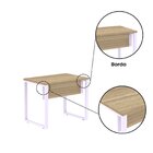 Escrivaninha Mesa Escritório Pe25 90cm Noce Naturalle E Lilia