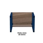 Escrivaninha Mesa Escritório Pe25 90cm Walnut E Azul Delrei W