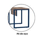 Escrivaninha Mesa Escritório Pe25 90cm Walnut E Azul Delrei W