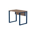 Escrivaninha Mesa Escritório Pe25 90cm Walnut E Azul Delrei W