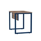 Escrivaninha Mesa Escritório Pe25 90cm Walnut E Azul Delrei W