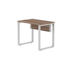 Escrivaninha Mesa Escritório Pe25 90cm Walnut E Cinza Walnut/