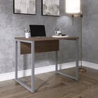 Escrivaninha Mesa Escritório Pe25 90cm Walnut E Grafito Walnu