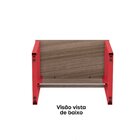 Escrivaninha Mesa Escritório Pe25 90cm Walnut E Vermelho Waln