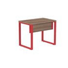 Escrivaninha Mesa Escritório Pe25 90cm Walnut E Vermelho Waln