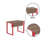Escrivaninha Mesa Escritório Pe25 90cm Walnut E Vermelho Waln