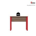 Escrivaninha Mesa Escritório Pe25 90cm Walnut E Vermelho Waln