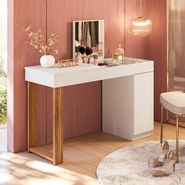 Escrivaninha Mesa Escritório Penteadeira Com Espelho Love 1 P