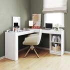 Escrivaninha Mesa Escritório Penteadeira Em L Organizadora De