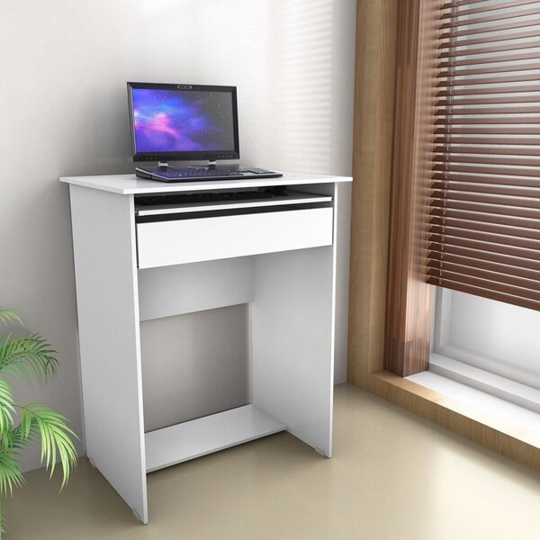 Escrivaninha Mesa Escritório Pequena Com Gaveta E Suporte De