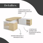 Escrivaninha Mesa Escritório Presidente Tamburato Com E 4 Gav