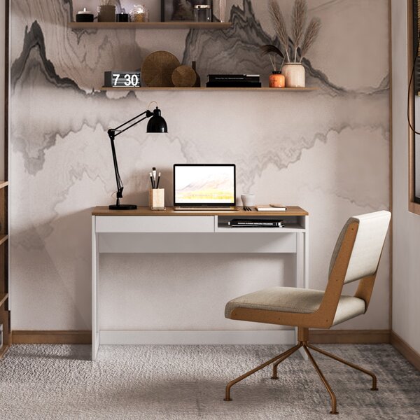 Escrivaninha Mesa Escritório Rocklin 1 Gaveta 1 Nicho 110cm B