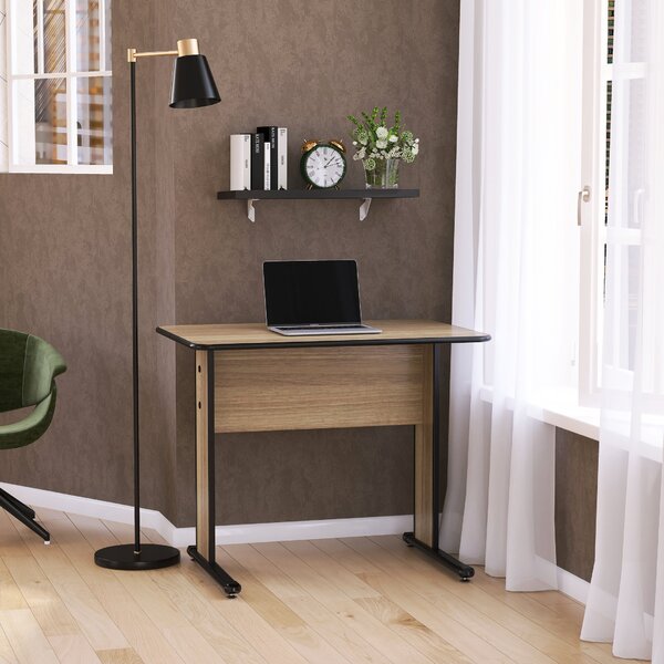 Escrivaninha Mesa Escritório Secretária 92cm Maxxi Preto/noce