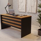 Escrivaninha Mesa Escritório Start 137cm Nogal E Preto Nogal/